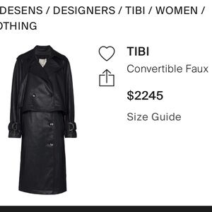 Tibi navy convertible faux leather trench small fits like xs or s